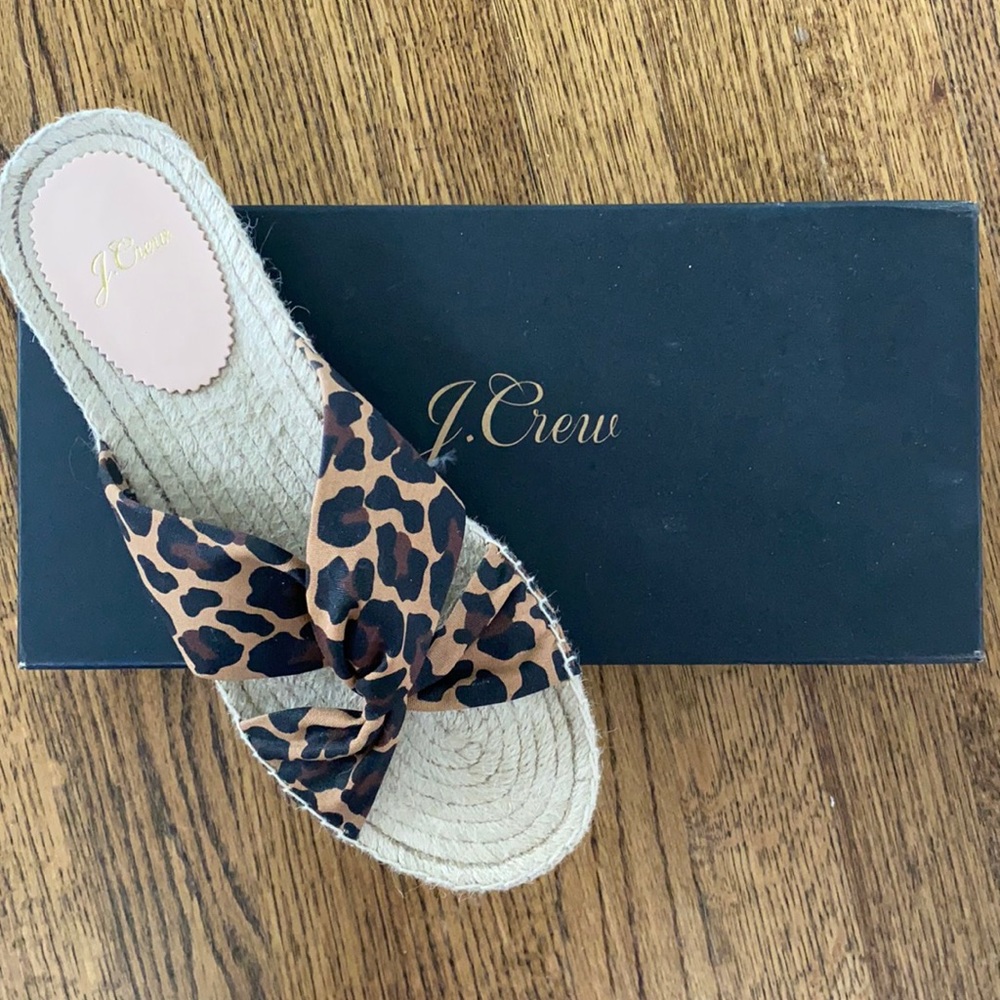 J.Crew Leopard Twisted Knot Espadrillle